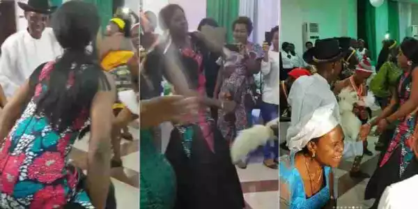 #BBNaija: Watch As Alex Dances Shaku Shaku With Enugu Governor, Mum & Dad